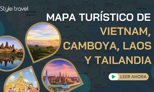 Mapa turístico de Vietnam, Camboya, Laos y Tailandia