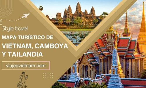 Mapa turístico de Vietnam, Camboya y Tailandia