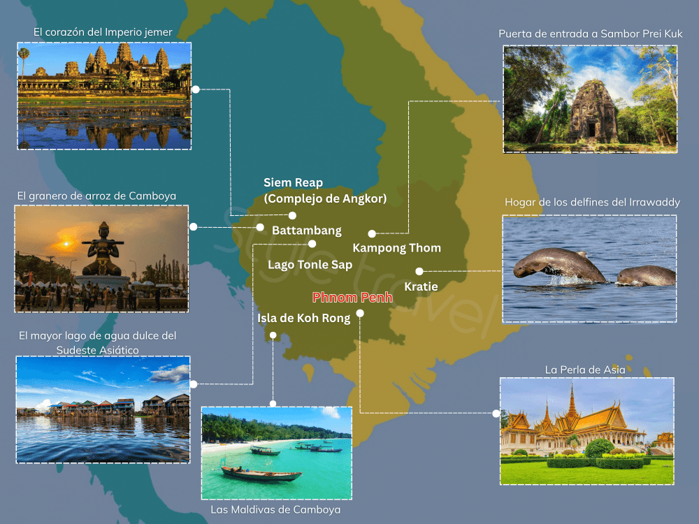 Mapa turístico de Camboya