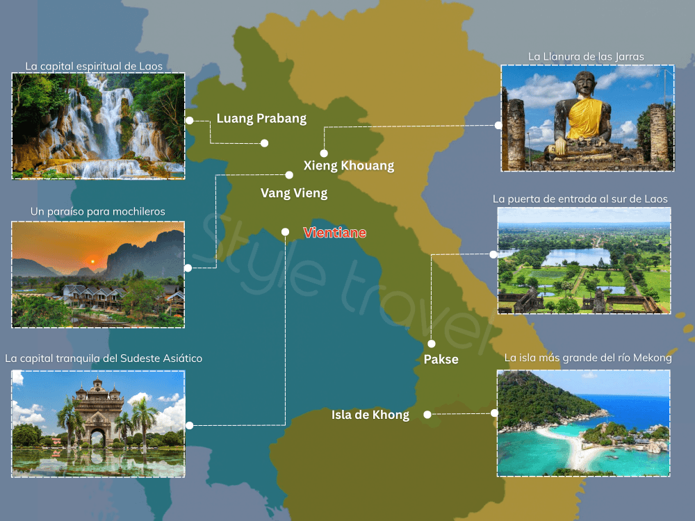 Mapa turístico de Laos